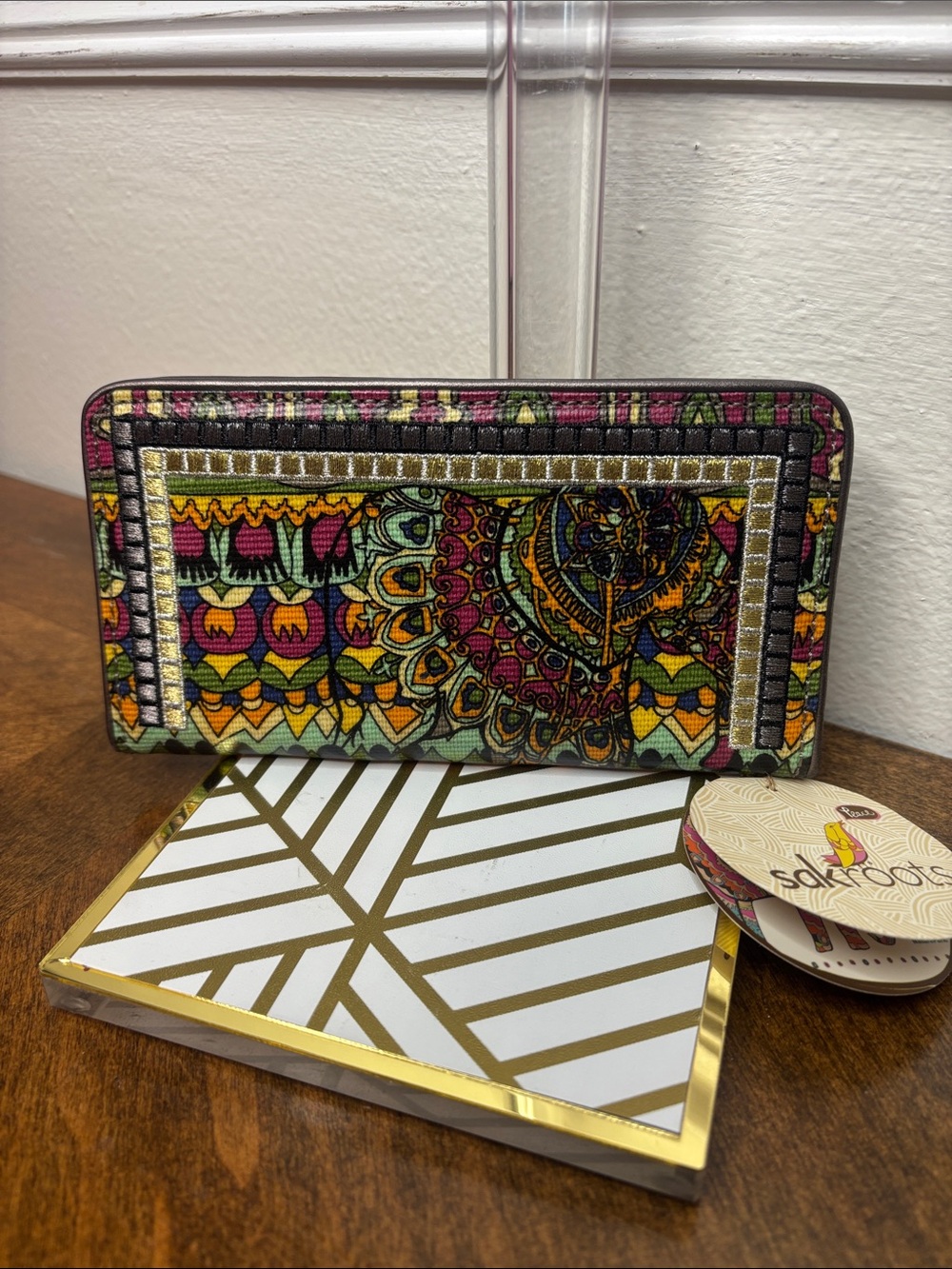 Sakroots Multicolor Boho Snap Wallet with Boho Pattern NEW - Picture 6 of 12